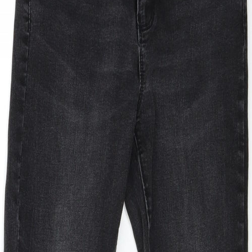 Denim &Co. Womens Black  Denim Skinny Jeans Size 14 L32 in