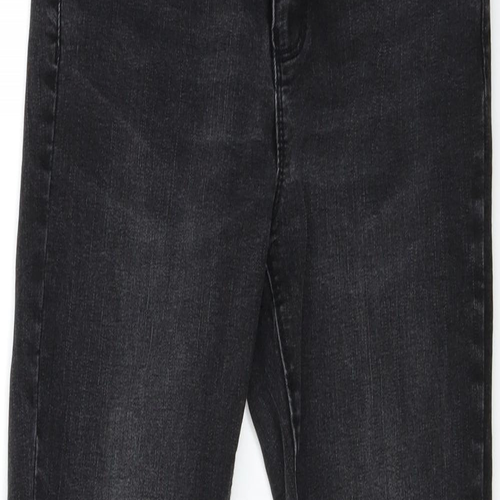 Denim &Co. Womens Black  Denim Skinny Jeans Size 14 L32 in