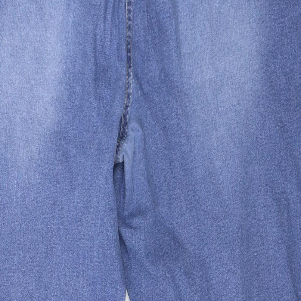 Confident Curves Womens Blue  Denim Straight Jeans Size 24 L27 in