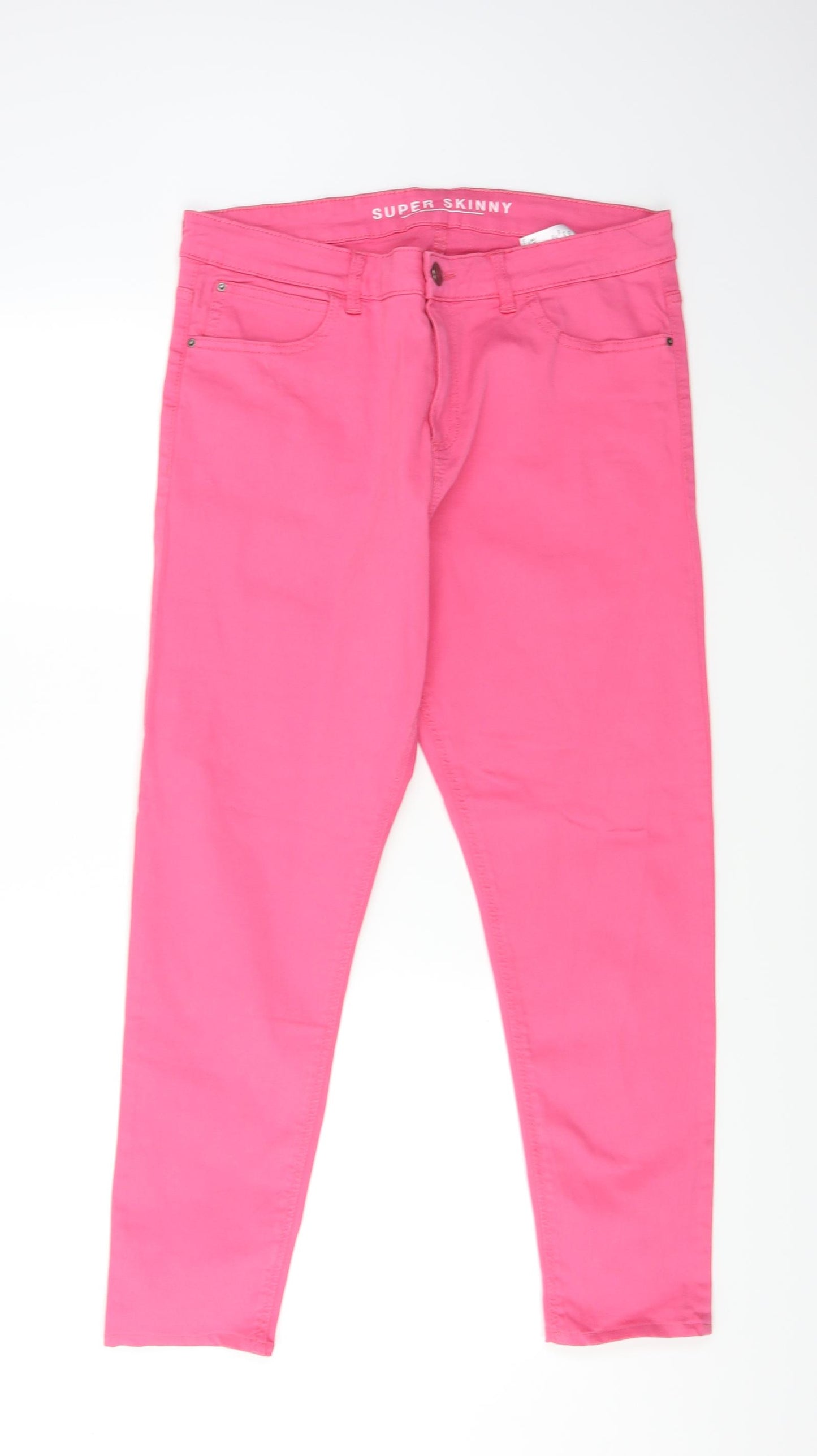 M&S Womens Pink  Denim Skinny Jeans Size 14 L26 in