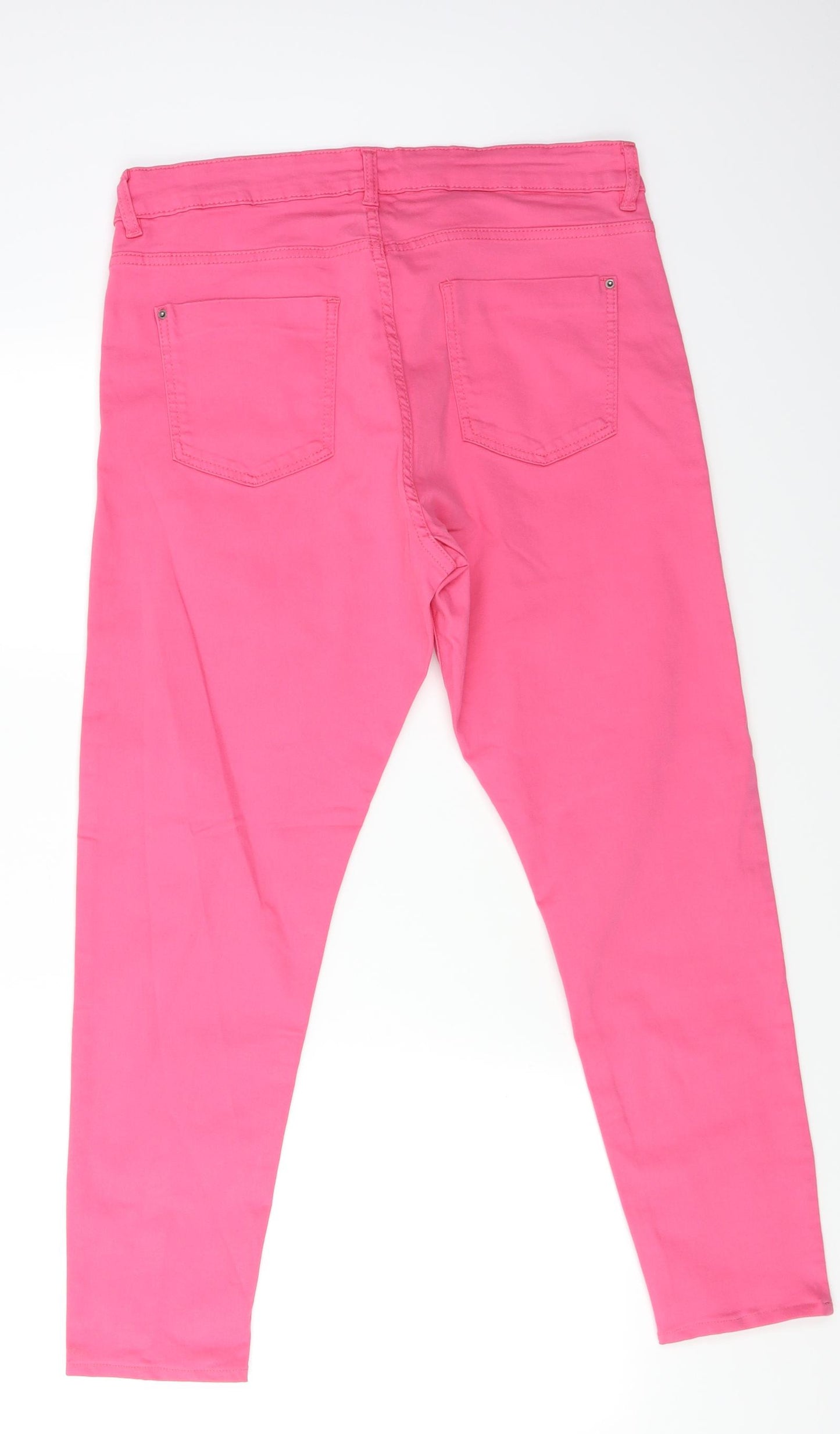 M&S Womens Pink  Denim Skinny Jeans Size 14 L26 in