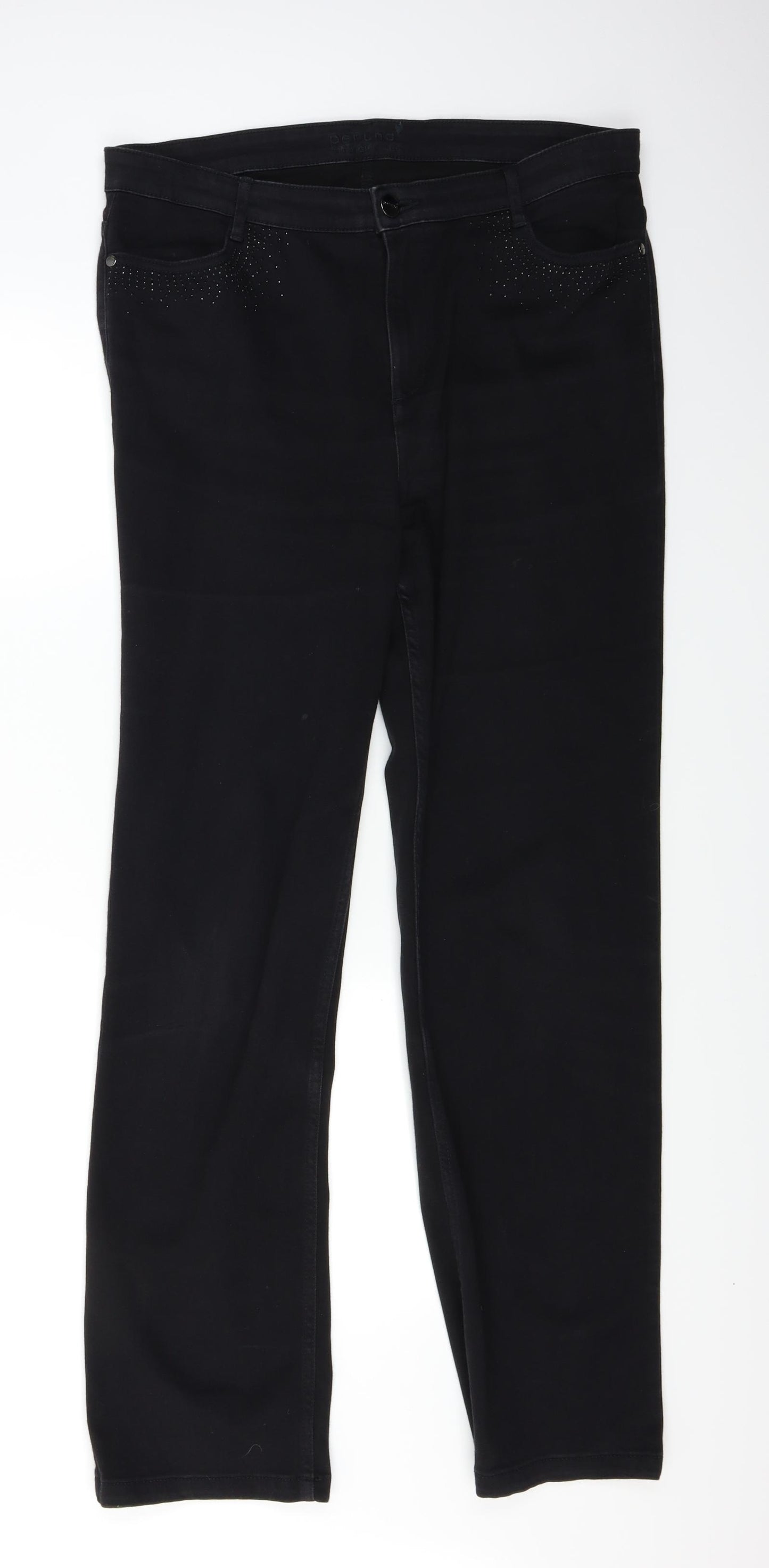 Per Una Womens Black  Denim Skinny Jeans Size 16 L31 in - Sequins
