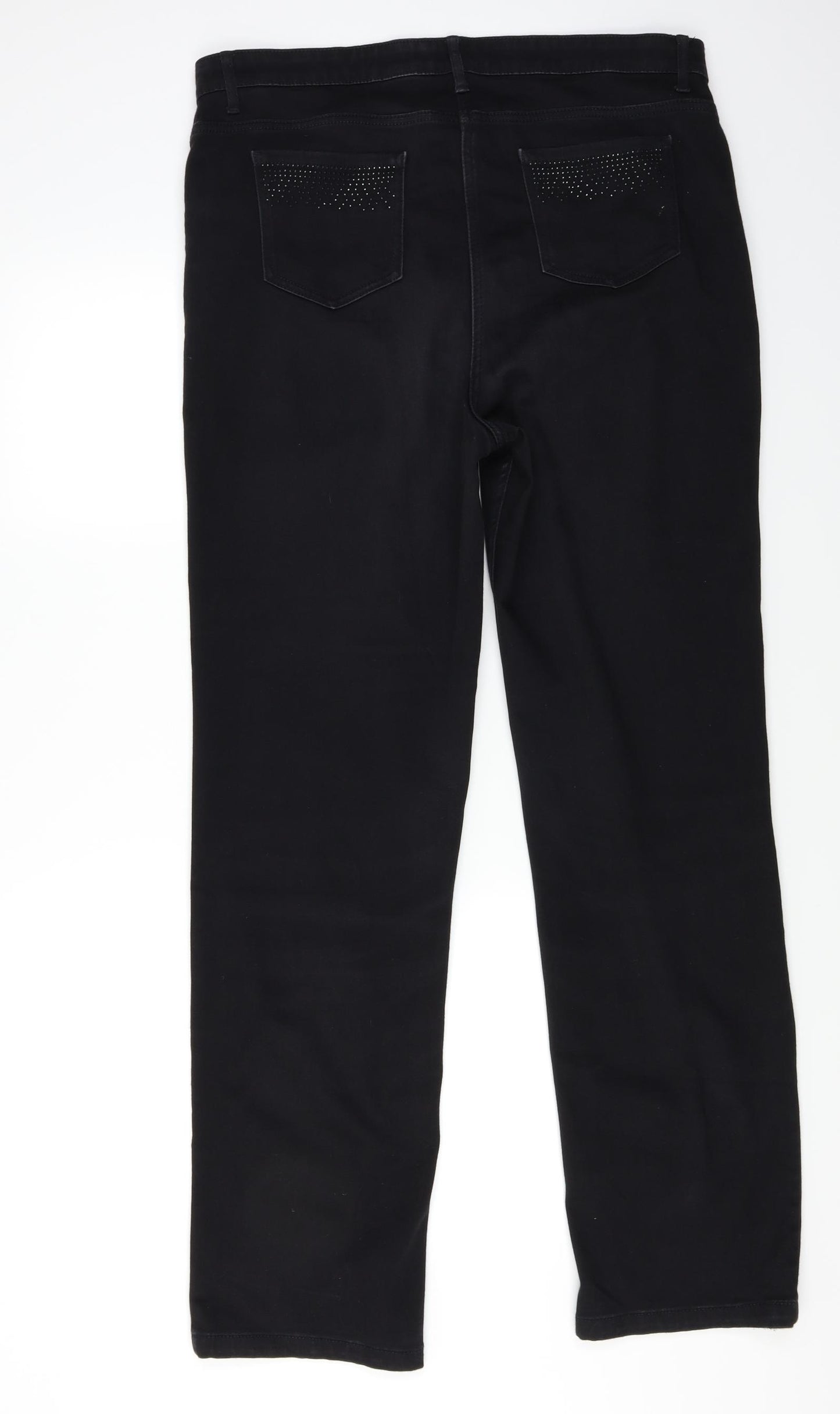 Per Una Womens Black  Denim Skinny Jeans Size 16 L31 in - Sequins