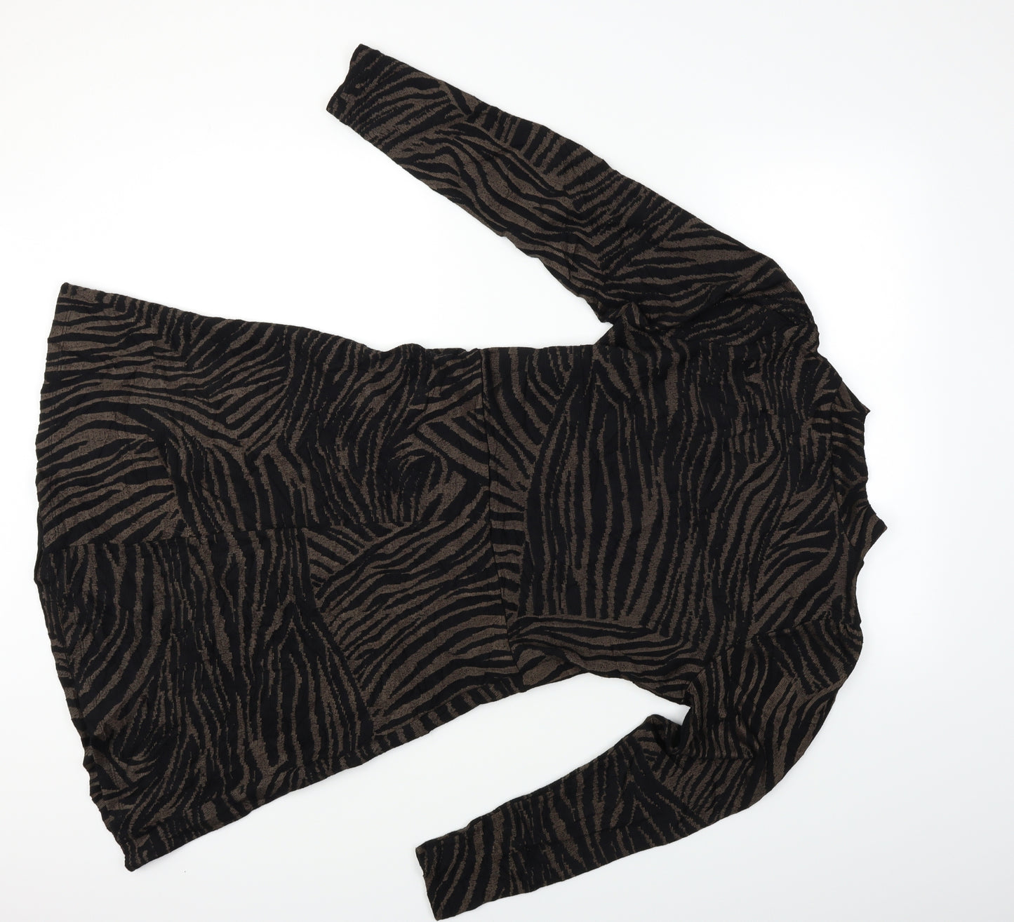 Warehouse Womens Black Animal Print  Fit & Flare  Size 12