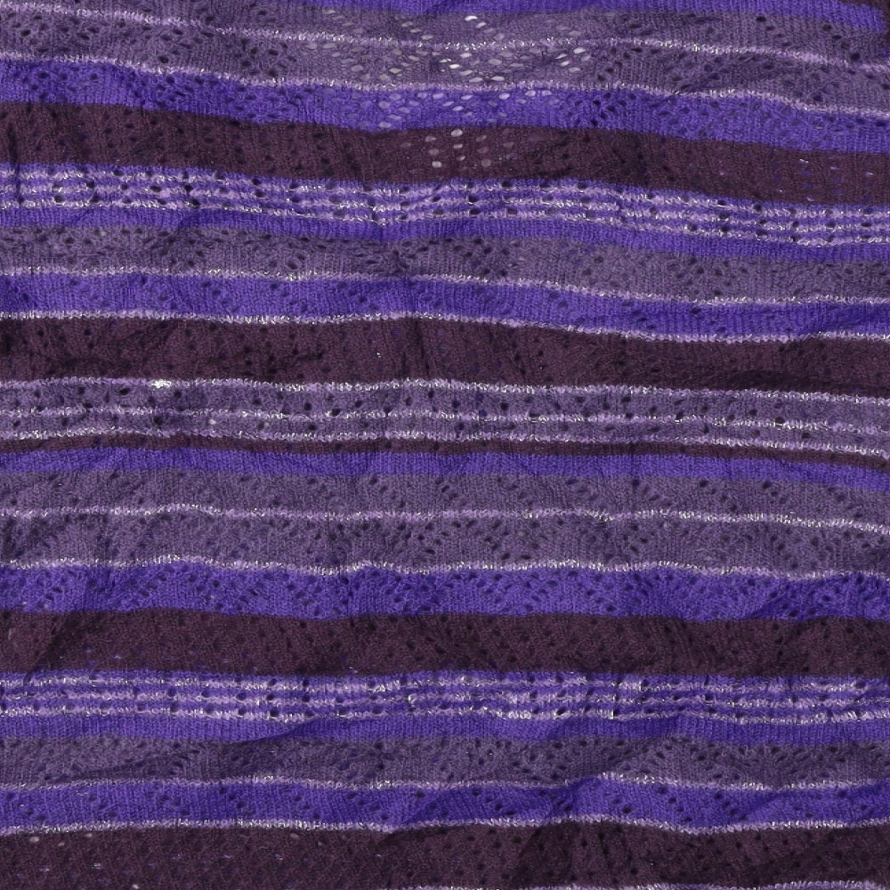 M&Co Womens Purple Striped  Pullover Jumper Size L