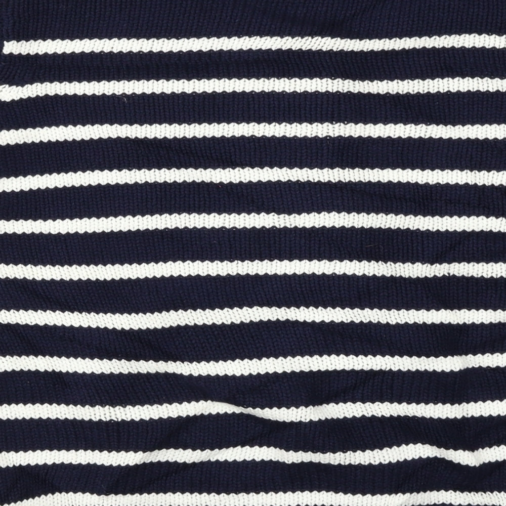 Isle Womens Blue Striped  Cardigan Jumper Size M