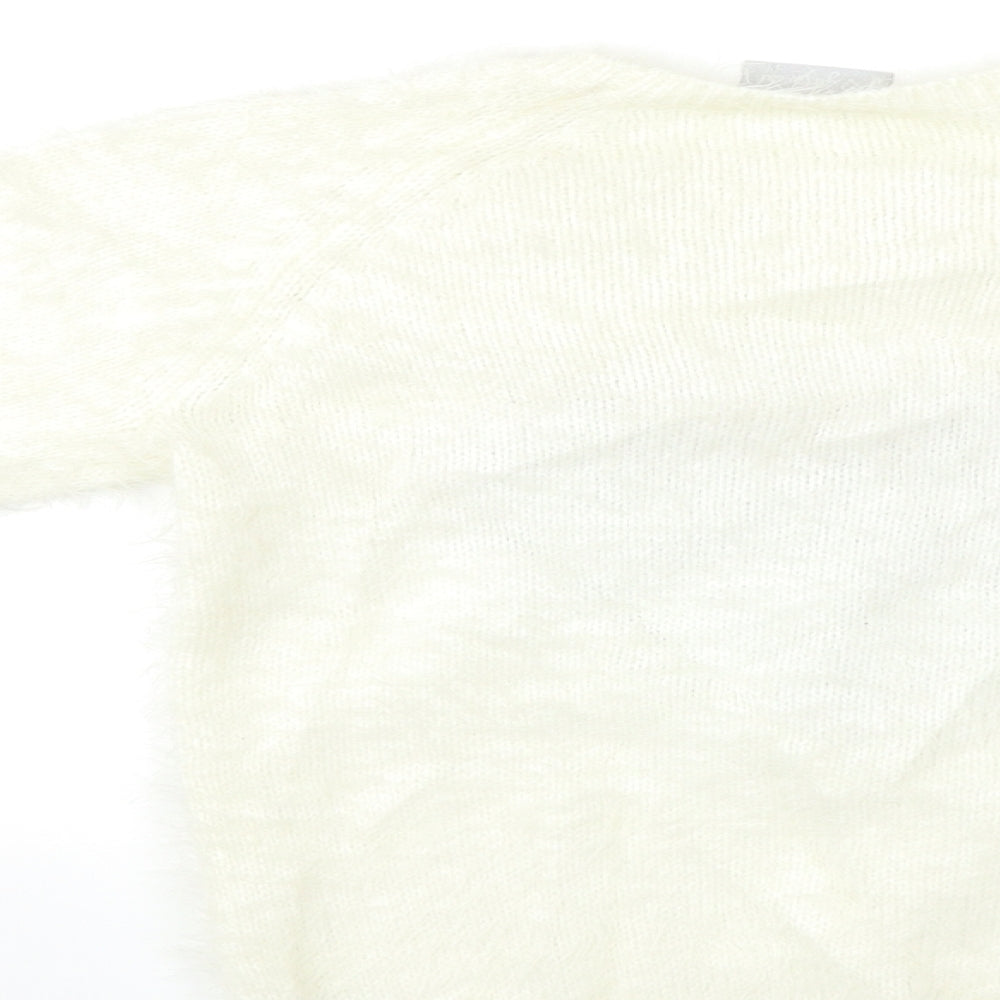 I ❤ Girlswear Girls White   Pullover Jumper Size 9 Years  - Heart Print
