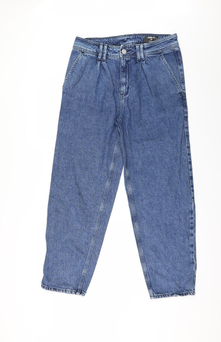 TU Womens Blue Straight Jeans Size 12 L28 in - Zip