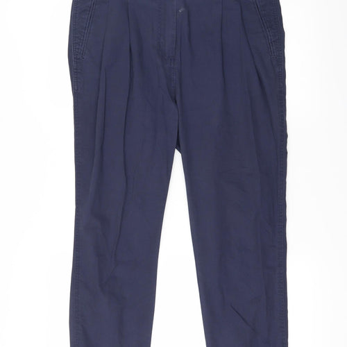 H&M Womens Blue   Chino Trousers Size 10 L25 in - Zip