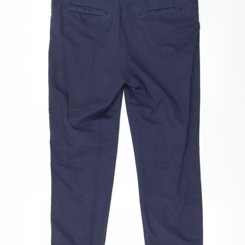 H&M Womens Blue   Chino Trousers Size 10 L25 in - Zip