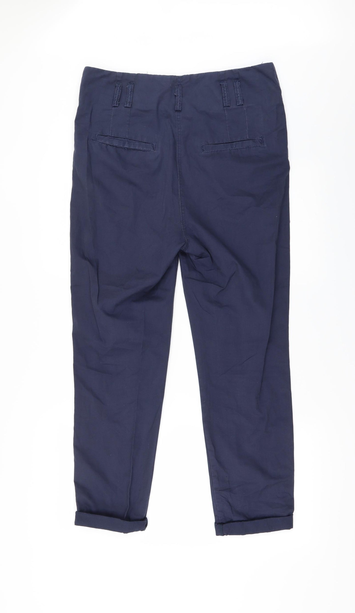 H&M Womens Blue   Chino Trousers Size 10 L25 in - Zip