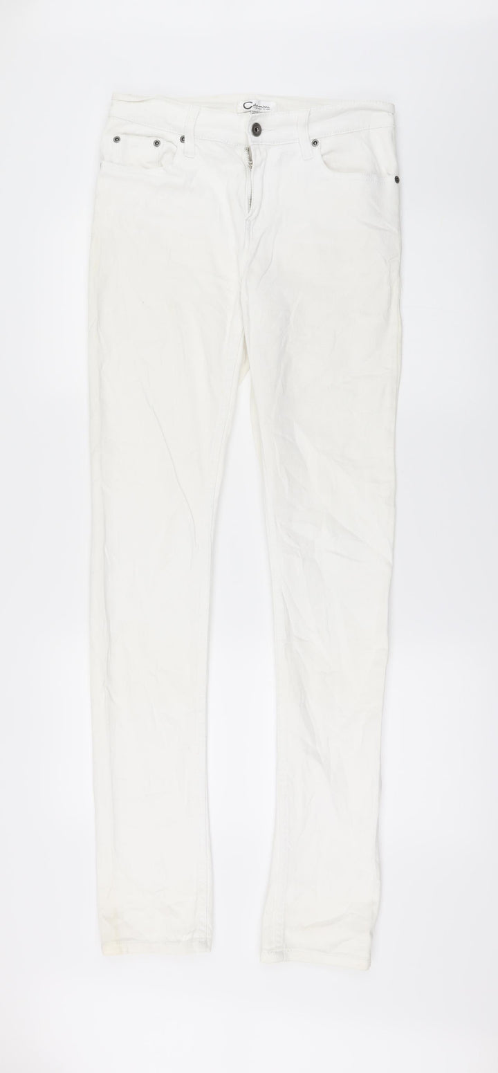 Cubus Womens White Straight Jeans Size 36 L34 in - Zip