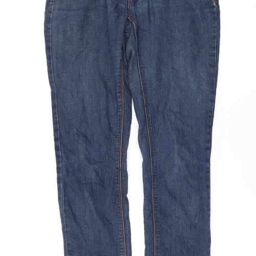 Preworn Womens Blue   Straight Jeans Size 34 L28 in - Zip