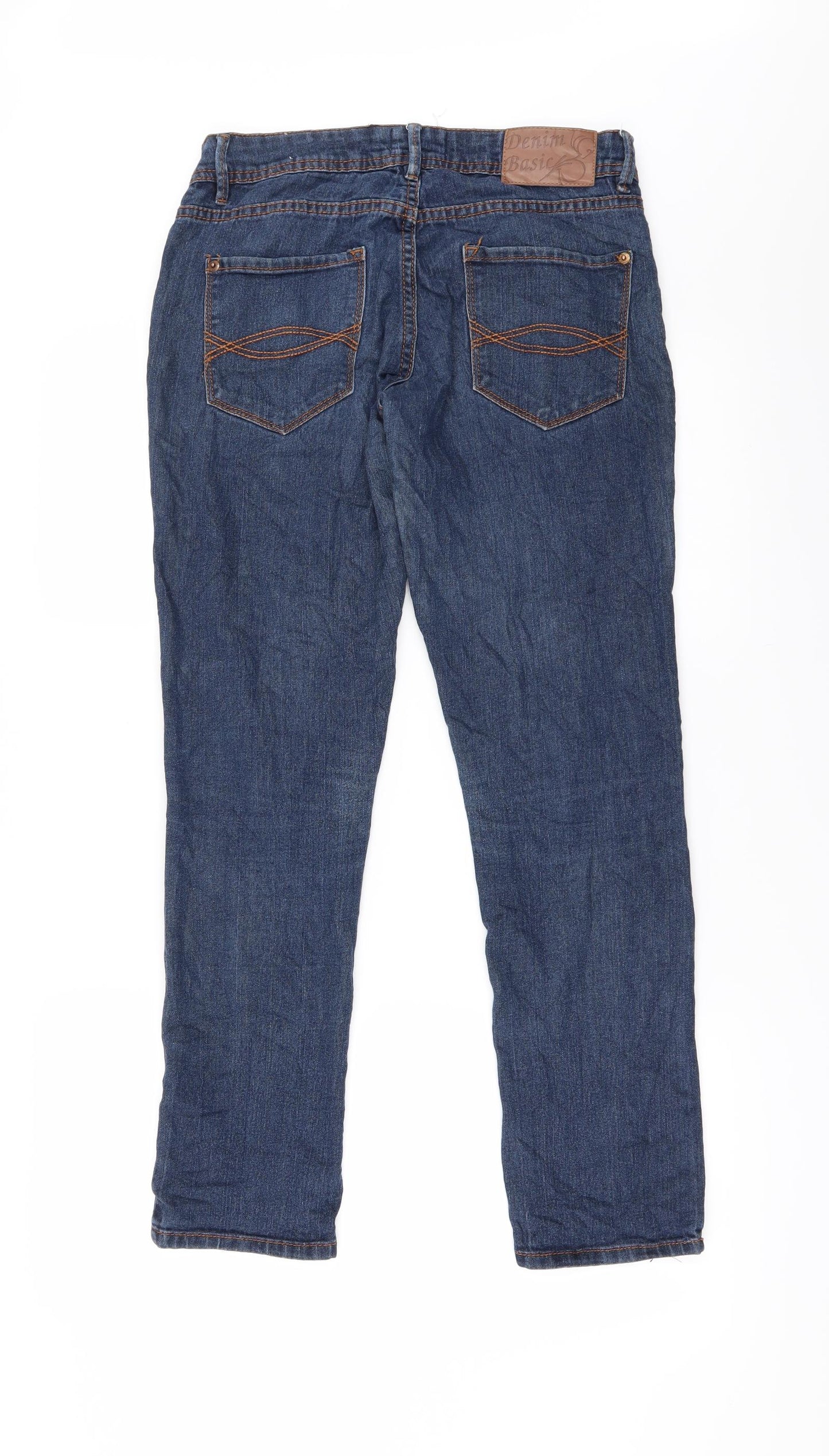 Preworn Womens Blue   Straight Jeans Size 34 L28 in - Zip