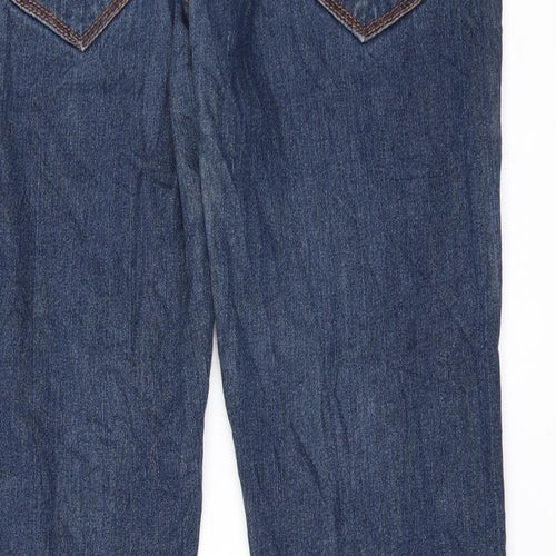 Preworn Womens Blue   Straight Jeans Size 34 L28 in - Zip