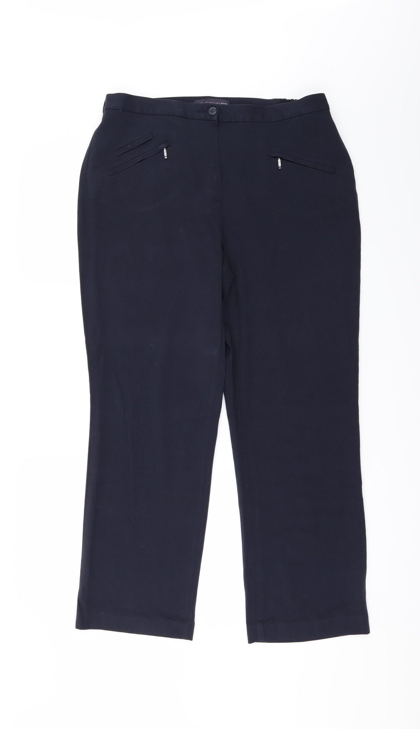 Marks and Spencer Womens Blue   Trousers  Size 12 L26 in - Slim Leg
