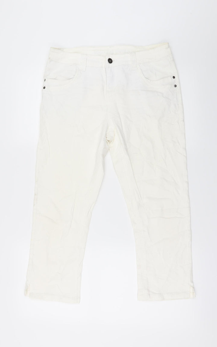Bunoh Womens White   Straight Jeans Size 28 L21 in - Zip