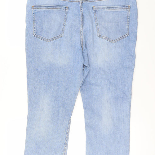 F&F Womens Blue   Straight Jeans Size 18 L22 in - Zip