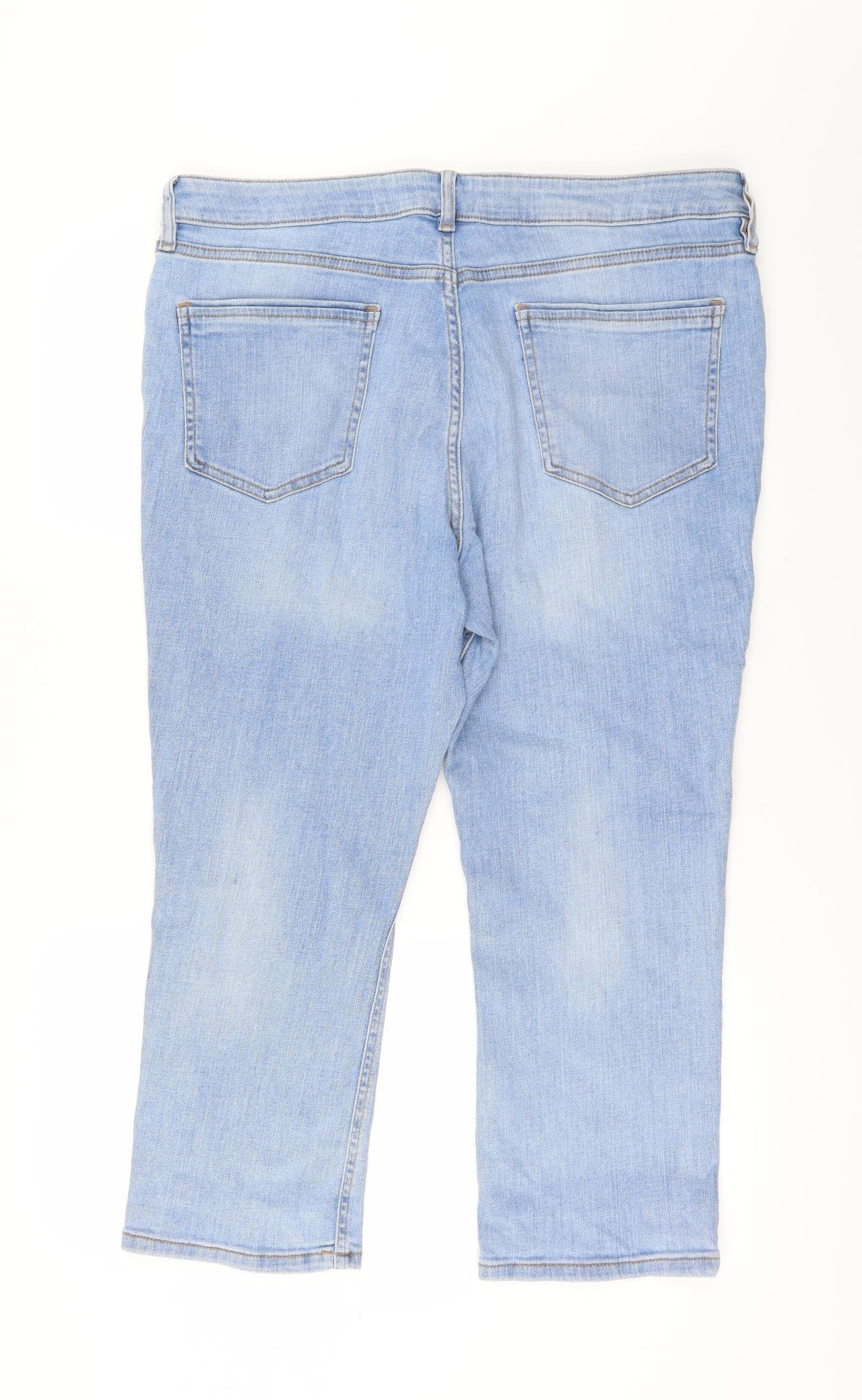 F&F Womens Blue   Straight Jeans Size 18 L22 in - Zip