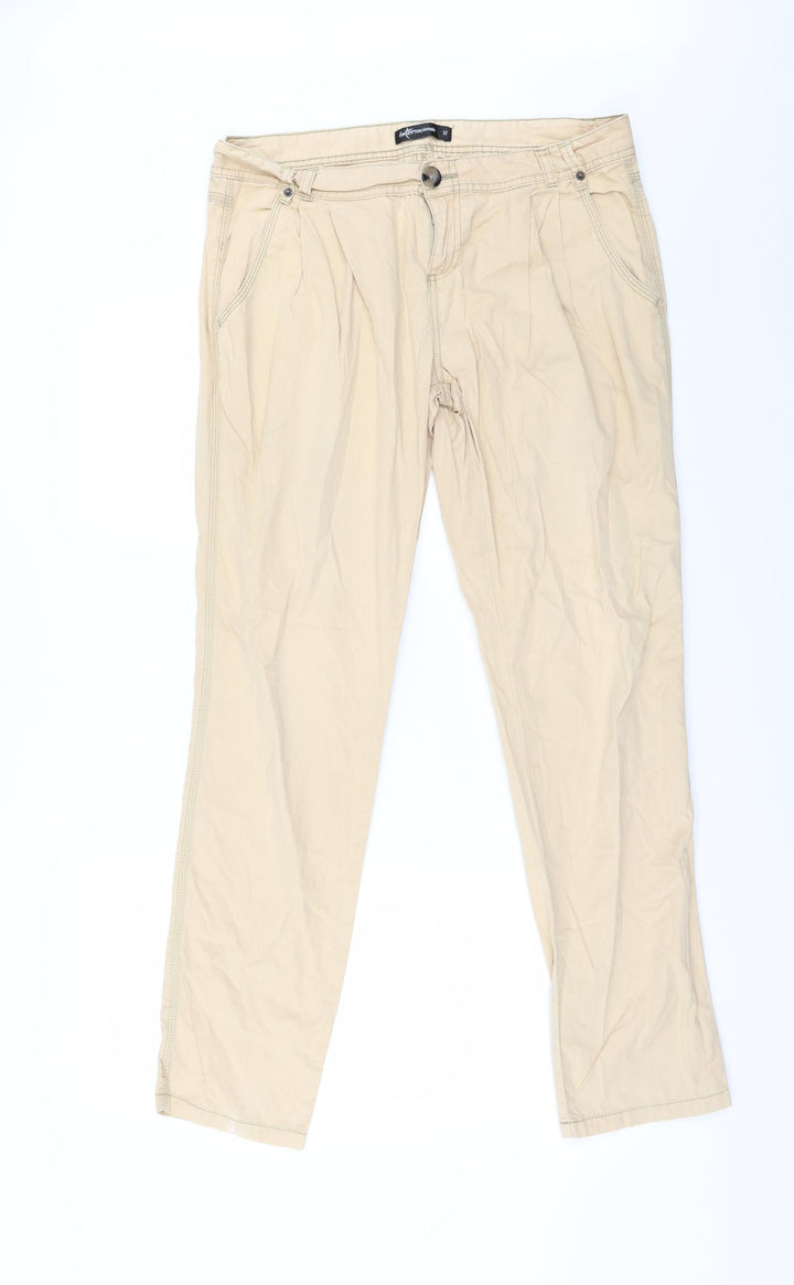 Internacionale Womens Beige Capri Trousers Size 12 L28 in - Zip