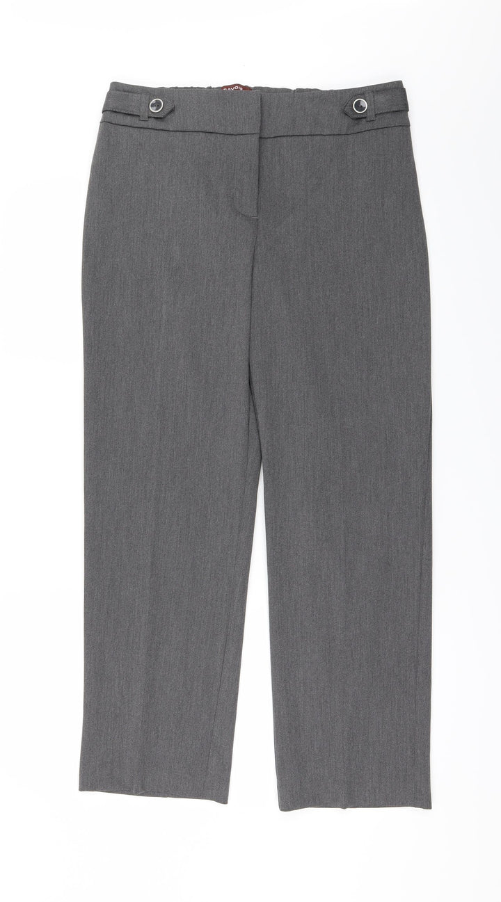 Savoir Womens Grey Trousers Size 14 L26 in - Suit Trousers