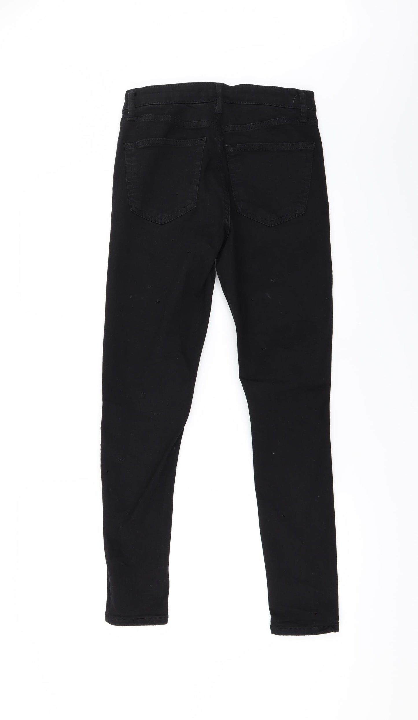 Topshop Womens Black   Straight Jeans Size M L27 in - Zip