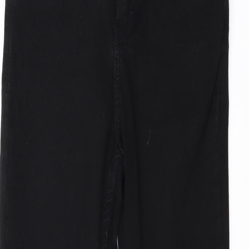 Topshop Womens Black   Straight Jeans Size M L27 in - Zip