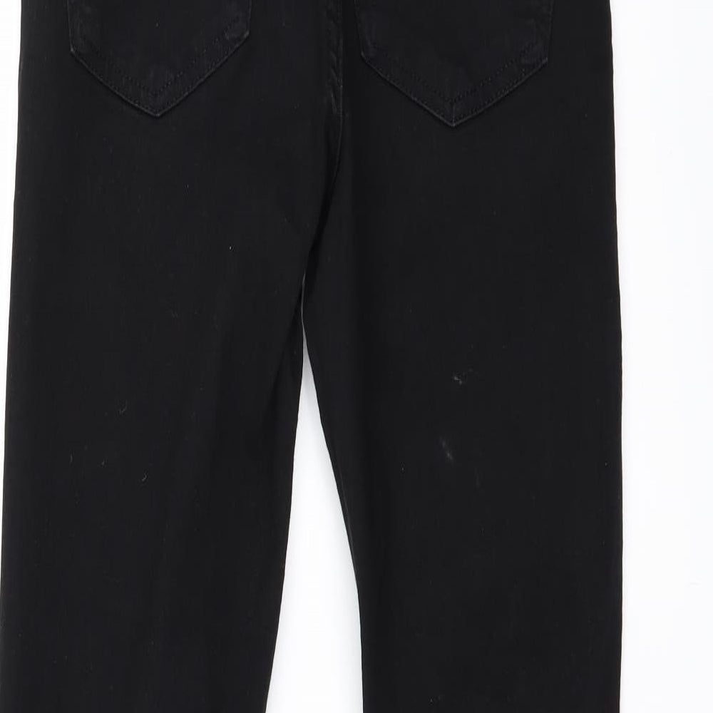 Topshop Womens Black   Straight Jeans Size M L27 in - Zip