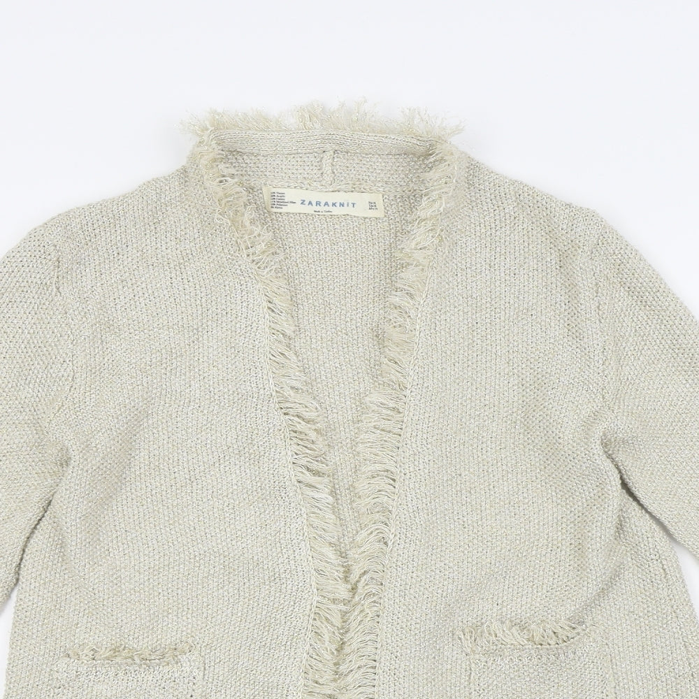 Zara Knit Womens Beige   Cardigan Jumper Size M
