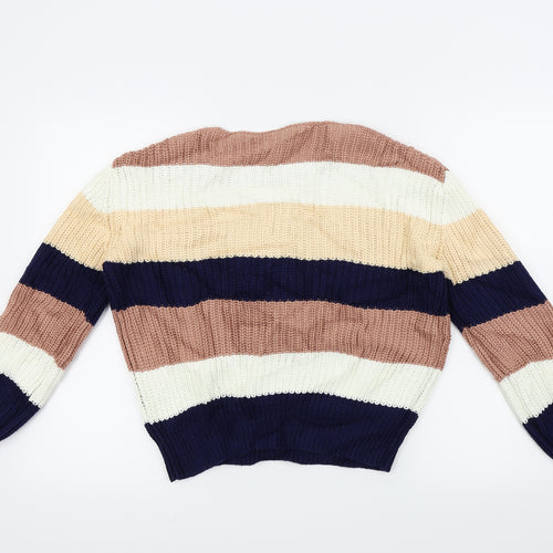 TU Womens Pink Striped  Pullover Jumper Size 8