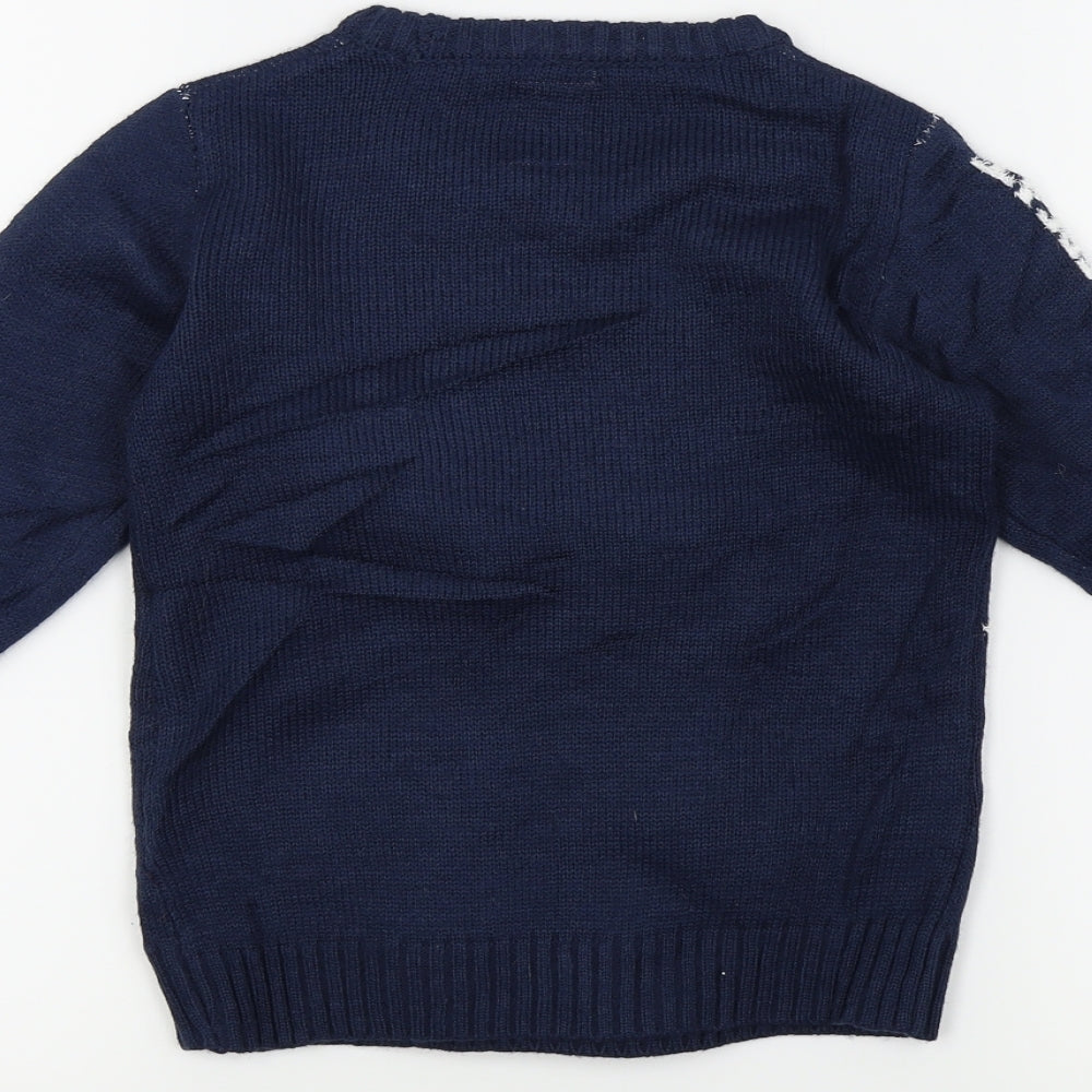 George Boys Blue   Pullover Jumper Size 5-6 Years  - Christmas jumper