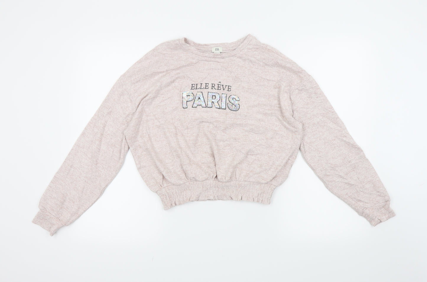 River Island Girls Pink   Pullover Jumper Size 11-12 Years  - Sequin