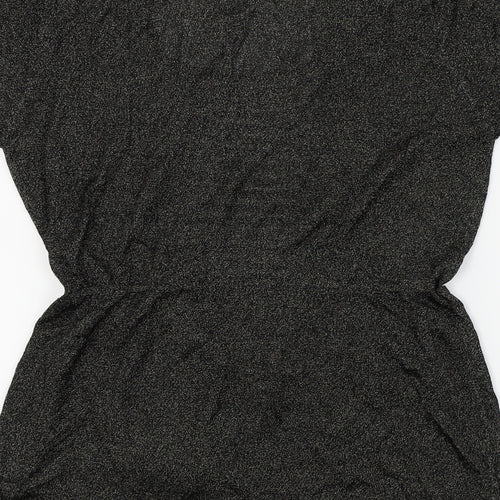 BASSINI Womens Black   Basic Blouse Size S  - Gold Metallic