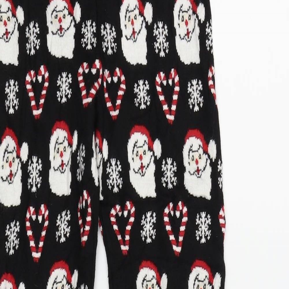 F&F Womens Black  Knit Cropped Leggings Size 6 L27 in - Christmas leggings