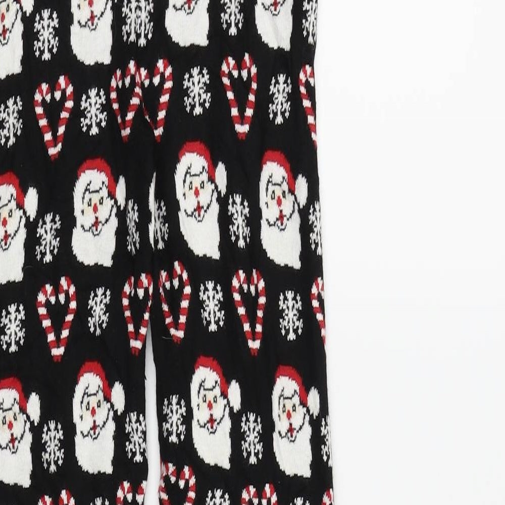 F&F Womens Black  Knit Cropped Leggings Size 6 L27 in - Christmas leggings