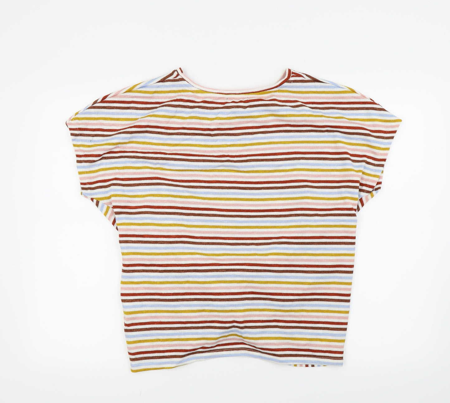 New Look Womens Red Striped  Basic T-Shirt Size L