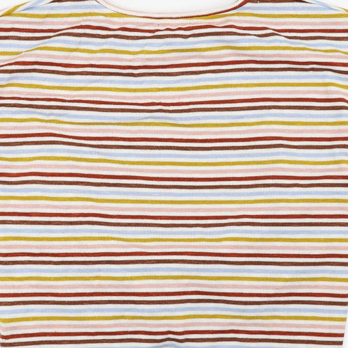 New Look Womens Red Striped  Basic T-Shirt Size L