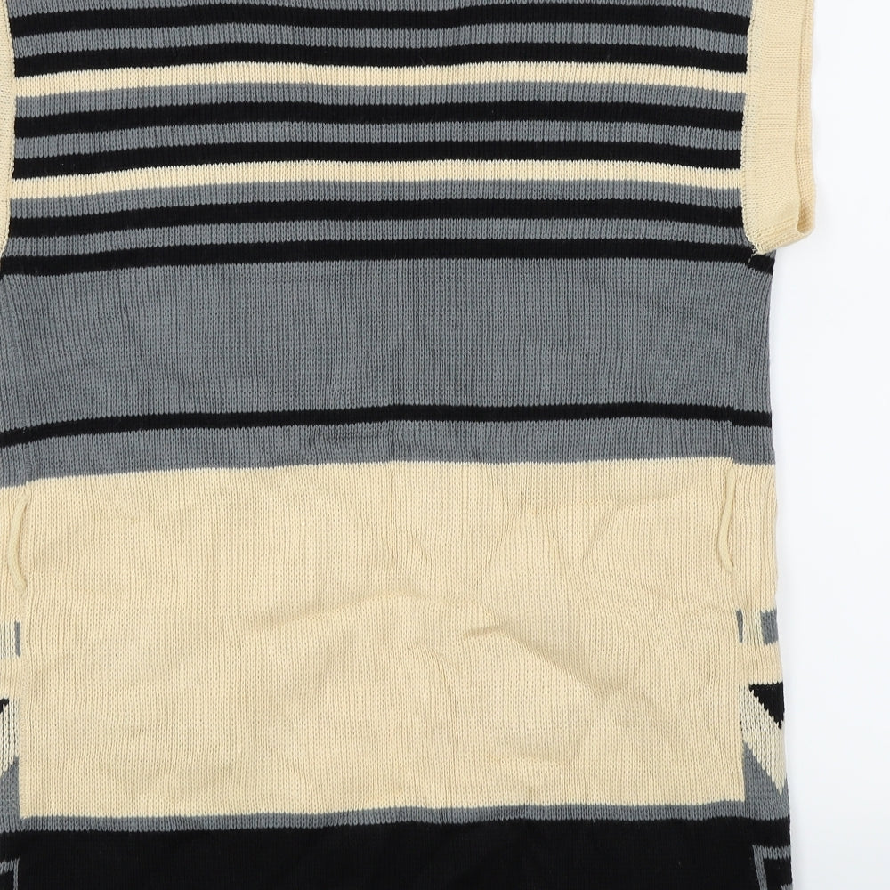 Borden Womens Grey Striped  Cardigan Jumper Size L  - Open front