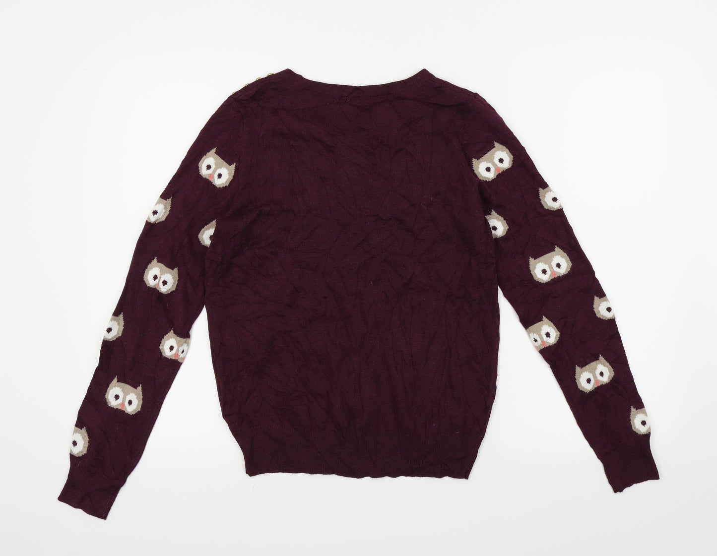 TU Womens Purple   Pullover Jumper Size 12  - Owls