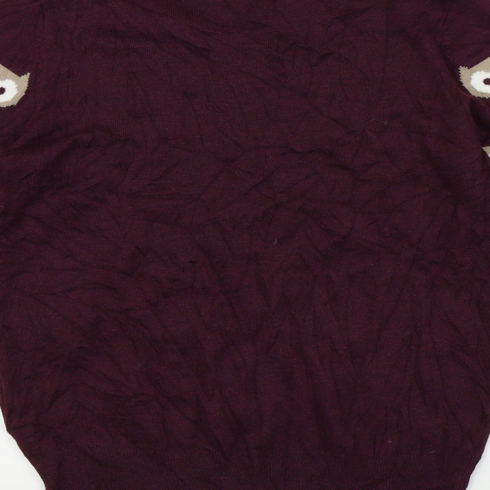 TU Womens Purple   Pullover Jumper Size 12  - Owls