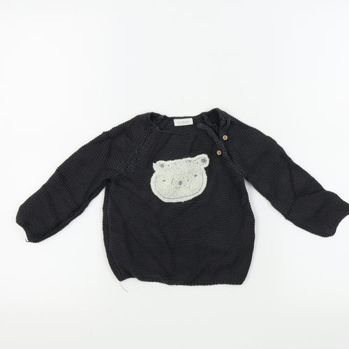 NEXT Boys Black   Pullover Jumper Size 12-18 Months  - Bear