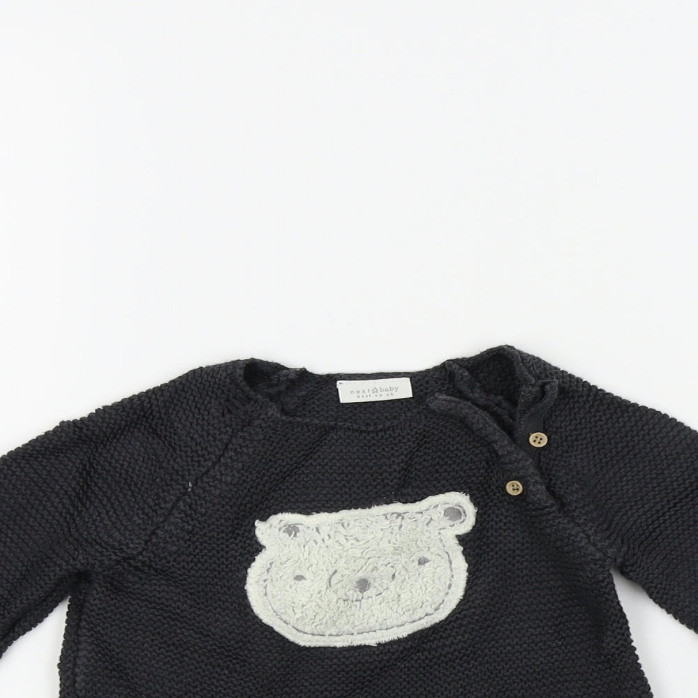 NEXT Boys Black   Pullover Jumper Size 12-18 Months  - Bear