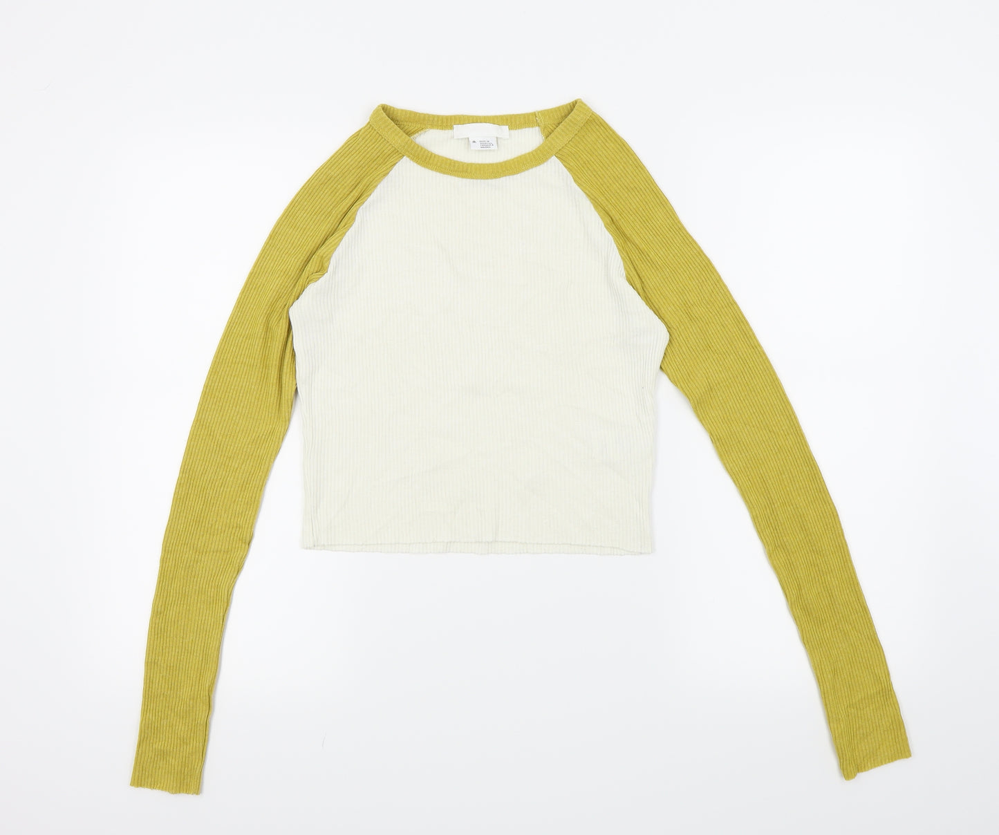 Cooperative Womens White   Basic T-Shirt Size M  - Cropped