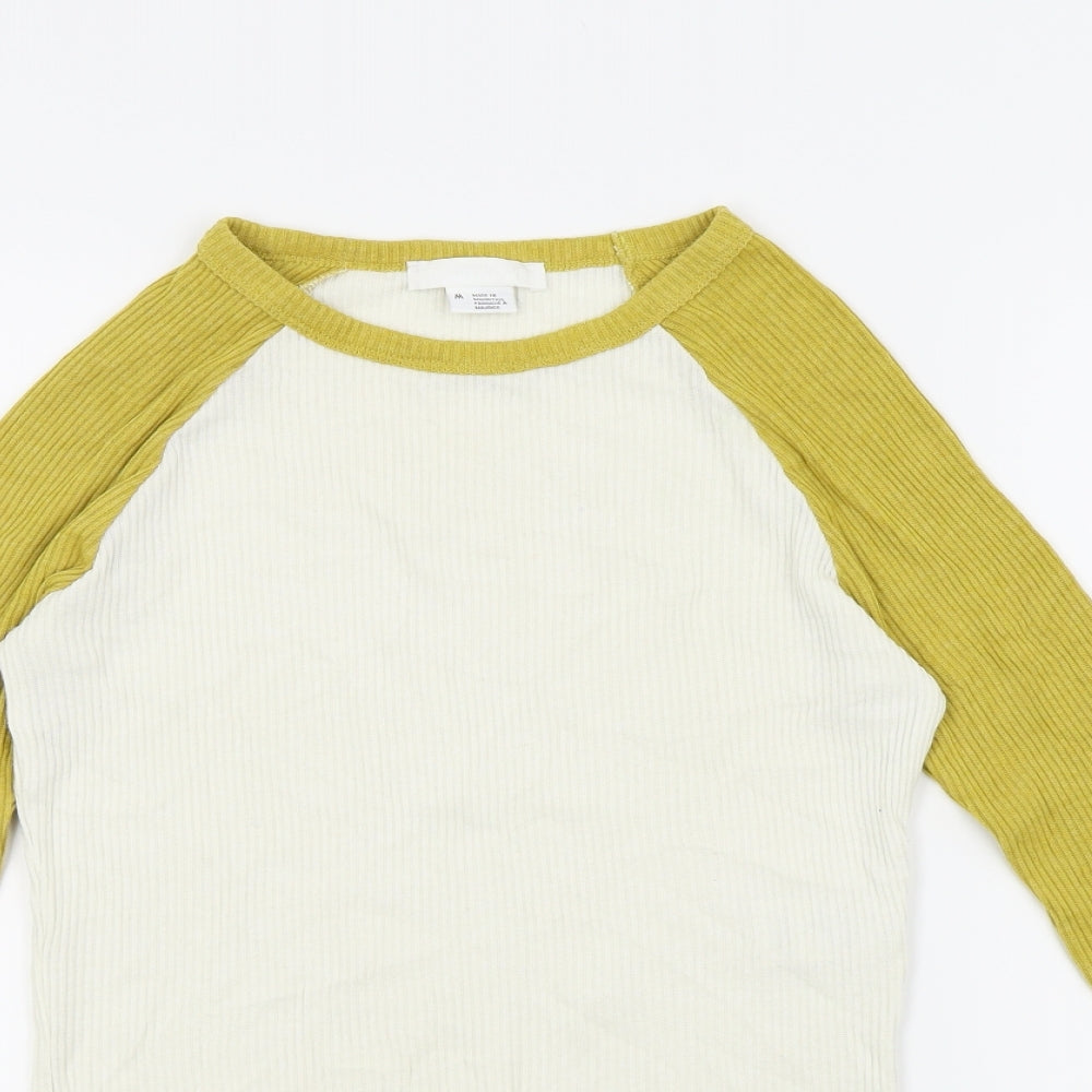 Cooperative Womens White   Basic T-Shirt Size M  - Cropped