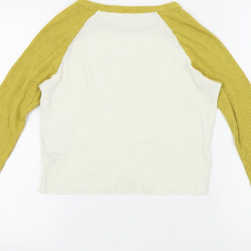 Cooperative Womens White   Basic T-Shirt Size M  - Cropped