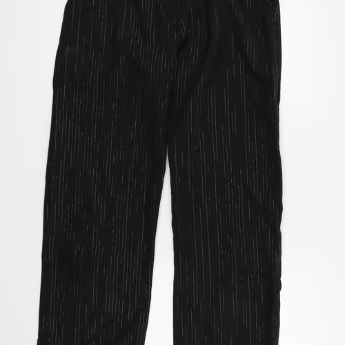 Preworn Womens Black   Trousers  Size 16 L30 in - Silver Metallised Fibre