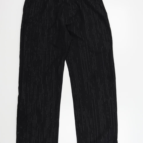 Preworn Womens Black   Trousers  Size 16 L30 in - Silver Metallised Fibre
