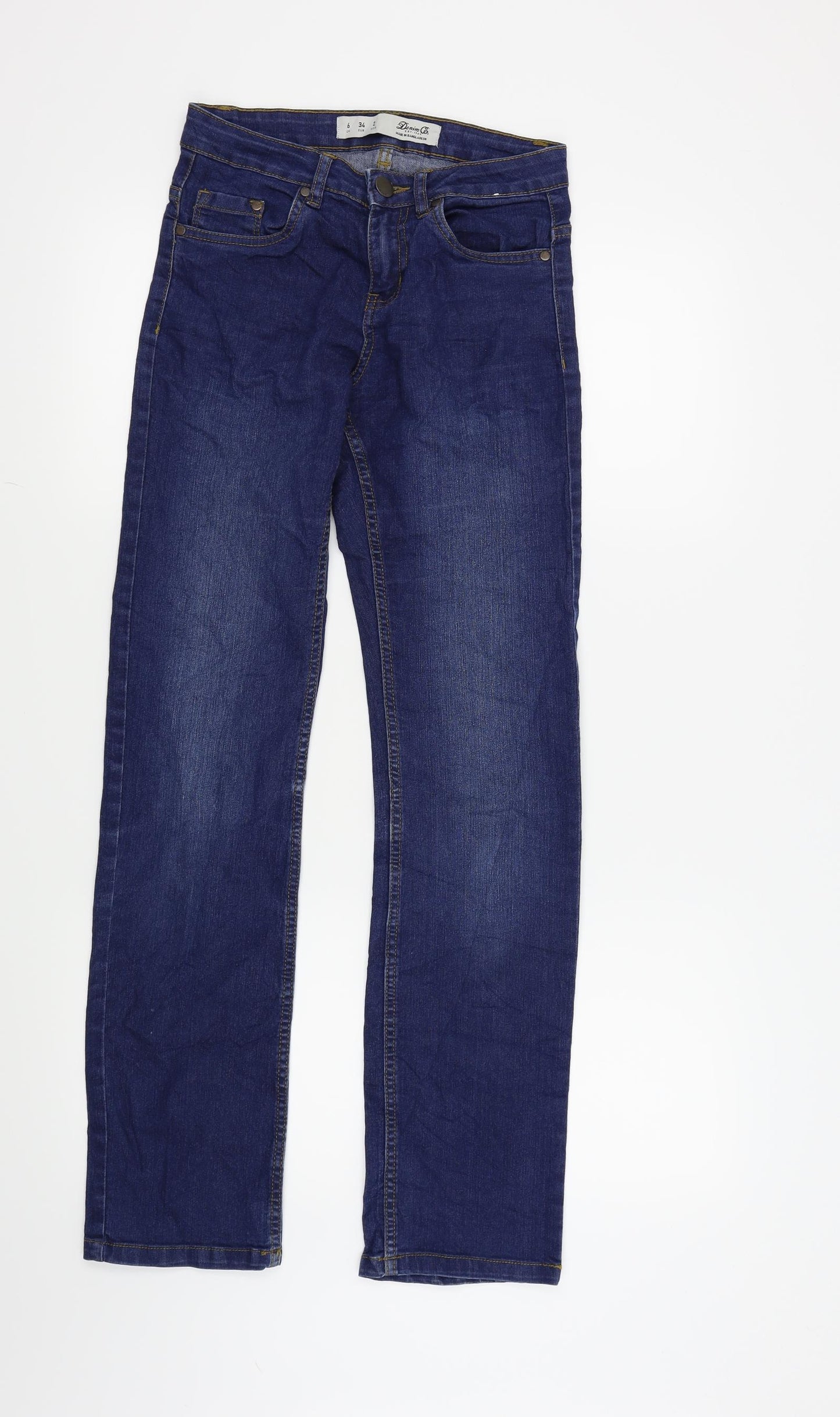 Denim & Co. Womens Blue   Straight Jeans Size 6 L30 in
