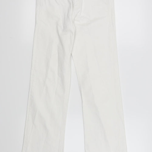 Zara Womens White Paisley  Straight Jeans Size 8 L26 in
