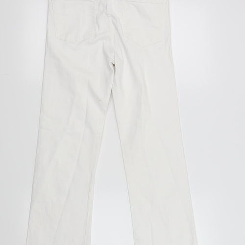 Zara Womens White Paisley  Straight Jeans Size 8 L26 in
